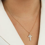 Baseline-Cross Pavé Charm-Necklaces-Blue Ruby Jewellery-Vancouver Canada