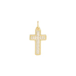 Cross Pavé Charm 18k Gold Plated, Cubic Zirconia