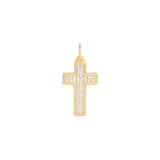 Cross Pavé Charm 18k Gold Plated, Cubic Zirconia