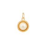 Rope Pearl Charm 18k Gold Plated, White Pearl