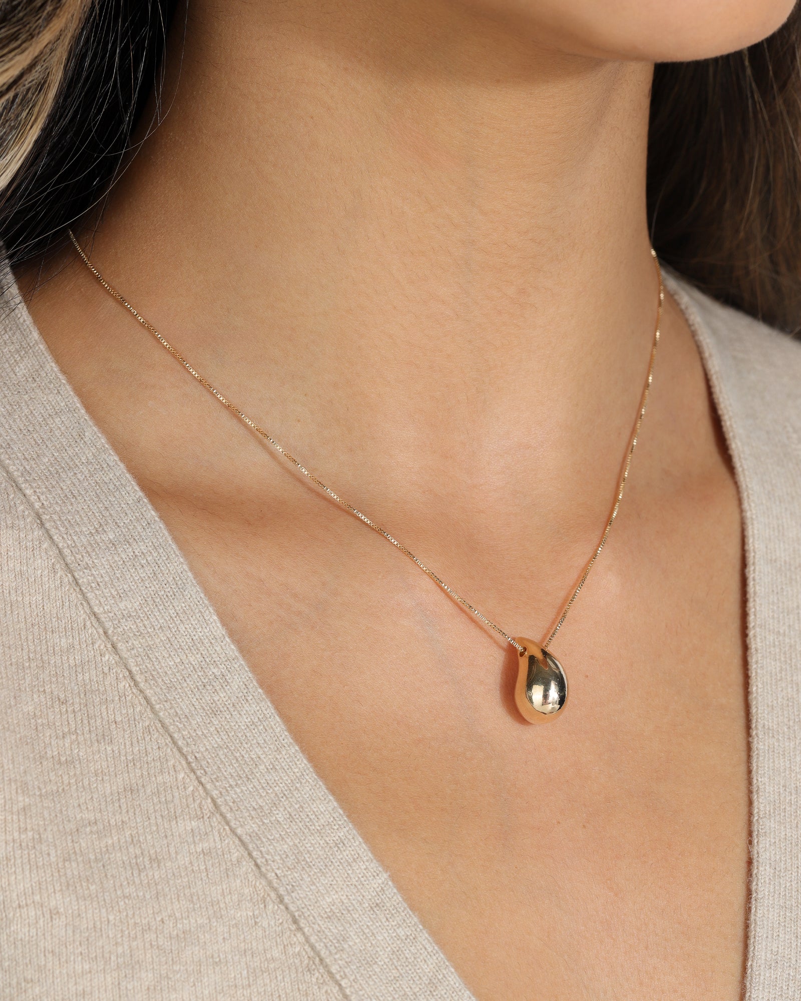 Baseline-Medium Teardrop Box Chain Necklace-Necklaces-Blue Ruby Jewellery-Vancouver Canada