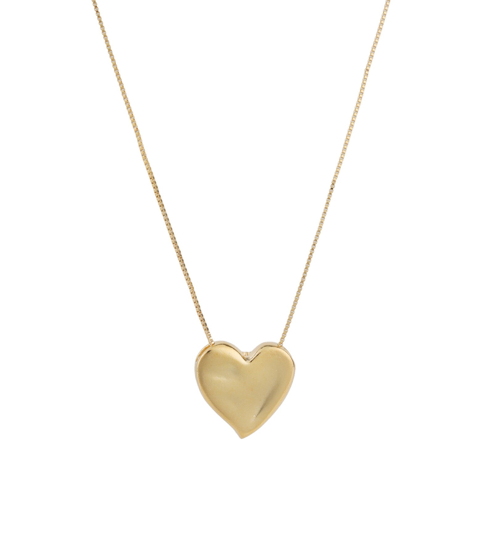 Heart Box Chain Necklace 18k Gold Plated