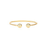 Two Ball Twist Cuff 18k Gold Plated