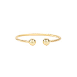 Two Ball Twist Cuff 18k Gold Plated
