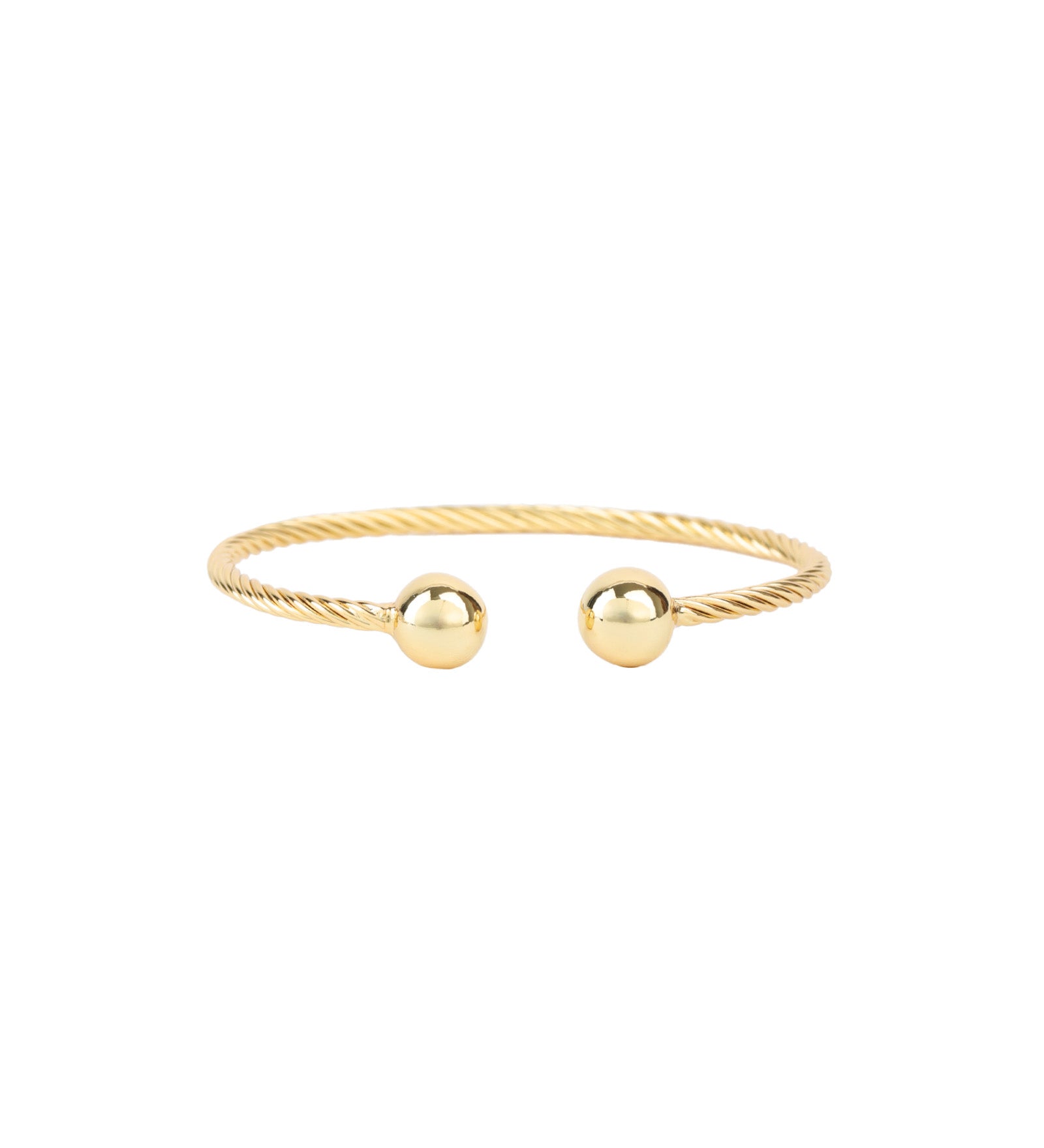 Two Ball Twist Cuff 18k Gold Plated