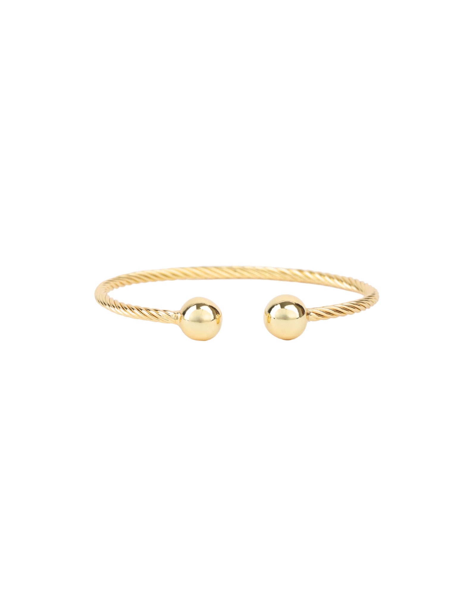 Two Ball Twist Cuff 18k Gold Plated