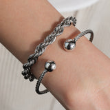 Baseline-Two Ball Twist Cuff-Bracelets-Blue Ruby Jewellery-Vancouver Canada
