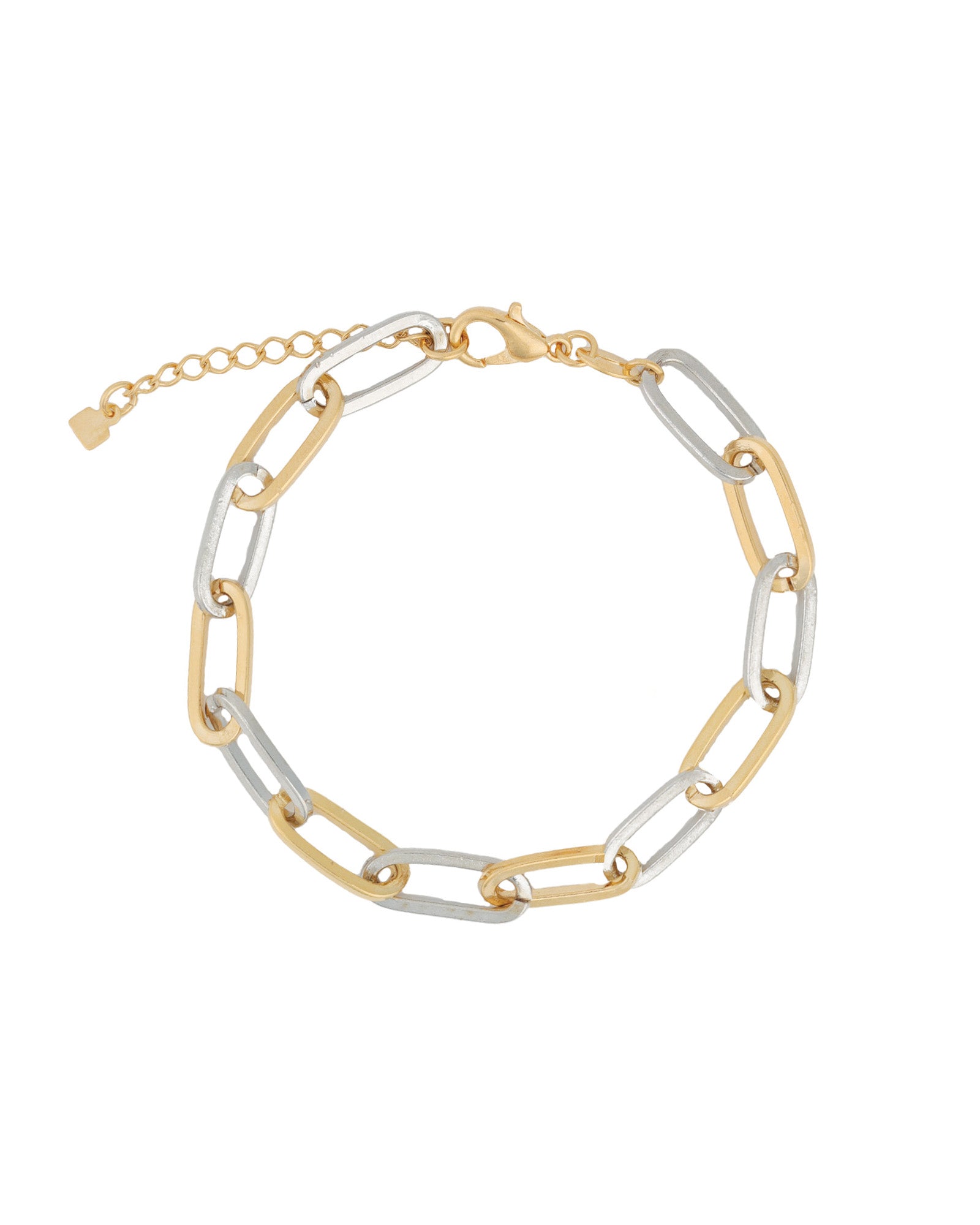 Baseline-Paperclip Chain Bracelet | 7mm-Bracelets-18k Gold Plated, Rhodium Plated-Blue Ruby Jewellery-Vancouver Canada