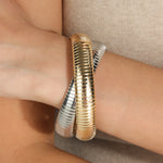 Double Cobra Bangle 18k Gold Plated, Rhodium Plated