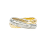 Double Cobra Bangle 18k Gold Plated, Rhodium Plated