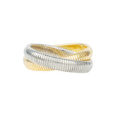 Double Cobra Bangle 18k Gold Plated, Rhodium Plated