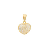 Puffy Heart Pavé Charm 18k Gold Plated, Cubic Zirconia