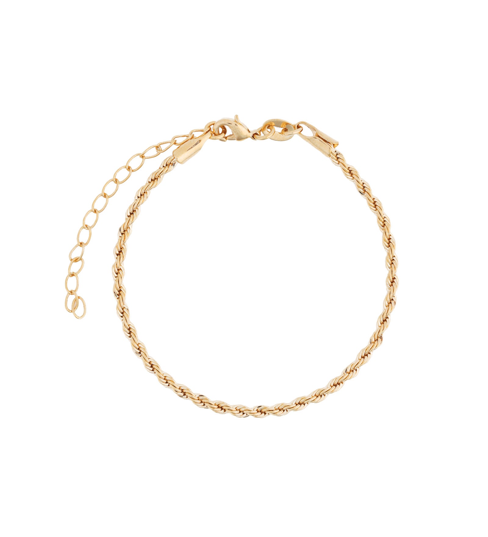 Rope Chain Bracelet | 2mm 18k Gold Plated