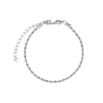 Baseline-Rope Chain Bracelet | 2mm-Bracelets-Rhodium Plated-Blue Ruby Jewellery-Vancouver Canada