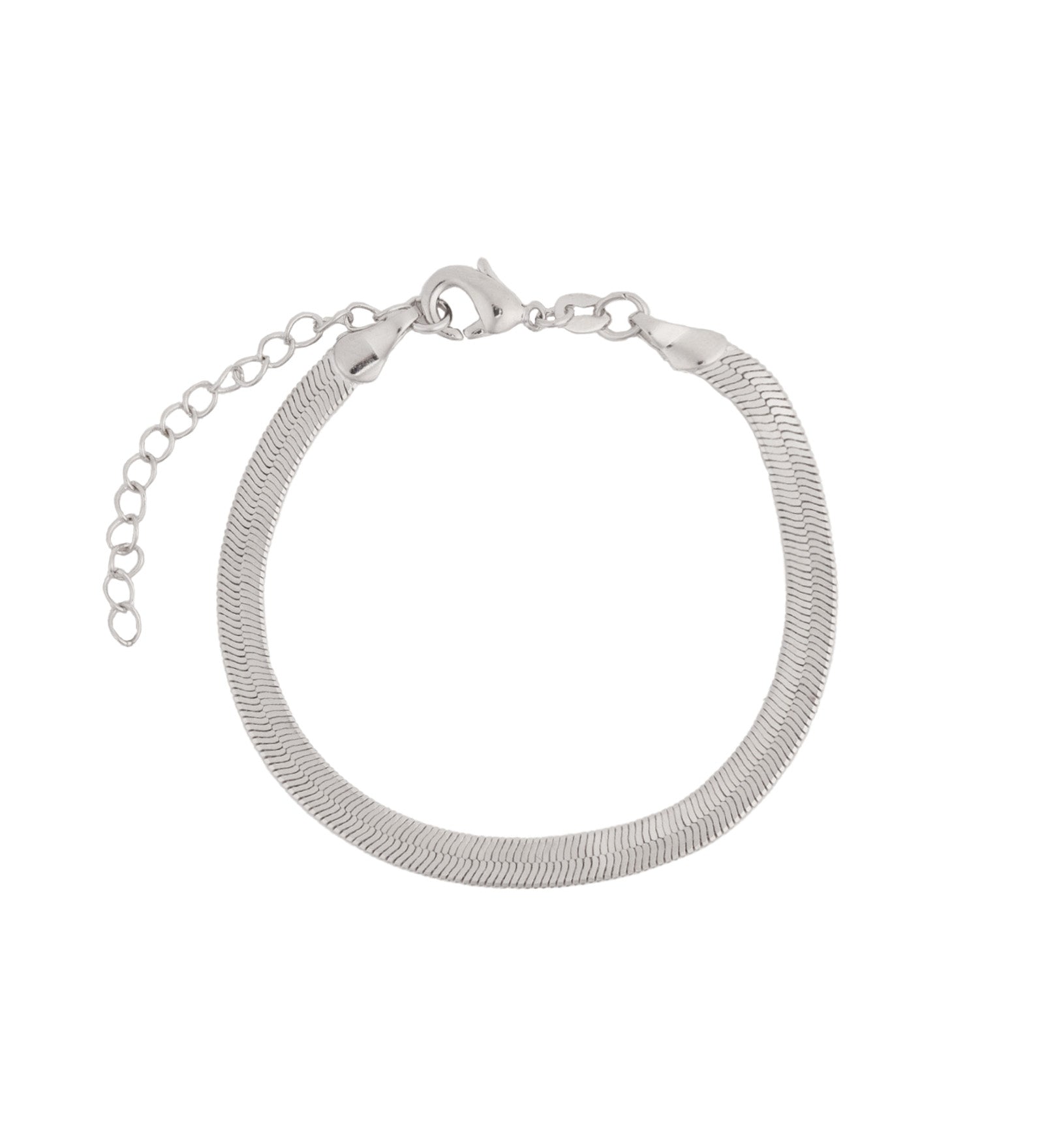 Herringbone Bracelet | 3.5mm Rhodium Plated