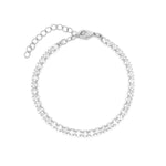 Baseline-Tennis CZ Bracelet | 3mm-Bracelets-Rhodium Plated, Cubic Zirconia-Blue Ruby Jewellery-Vancouver Canada