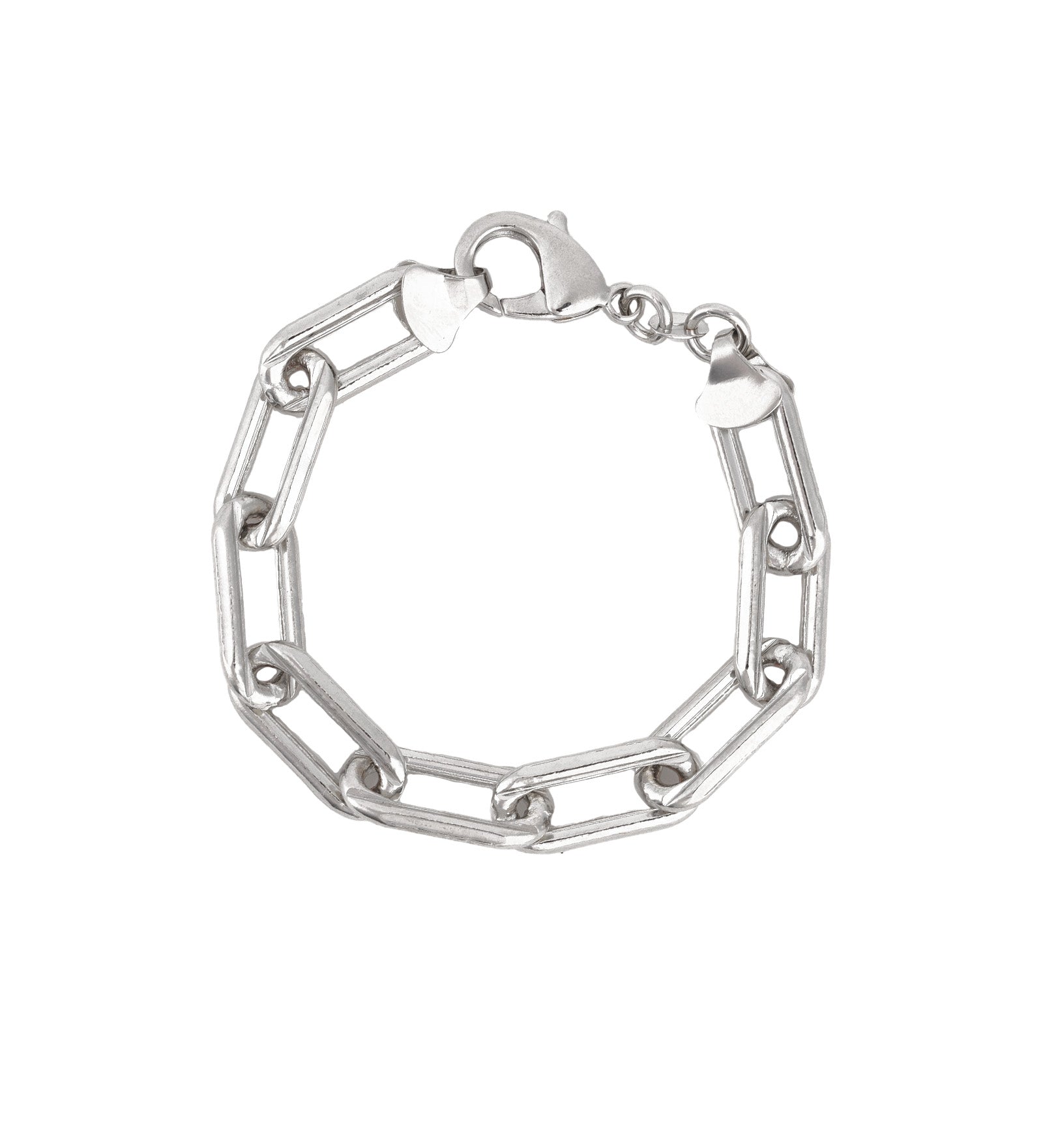 Paperclip Bracelet Rhodium Plated