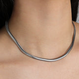 Baseline-Flat Snake Chain Necklace | 5mm-Necklaces-Blue Ruby Jewellery-Vancouver Canada