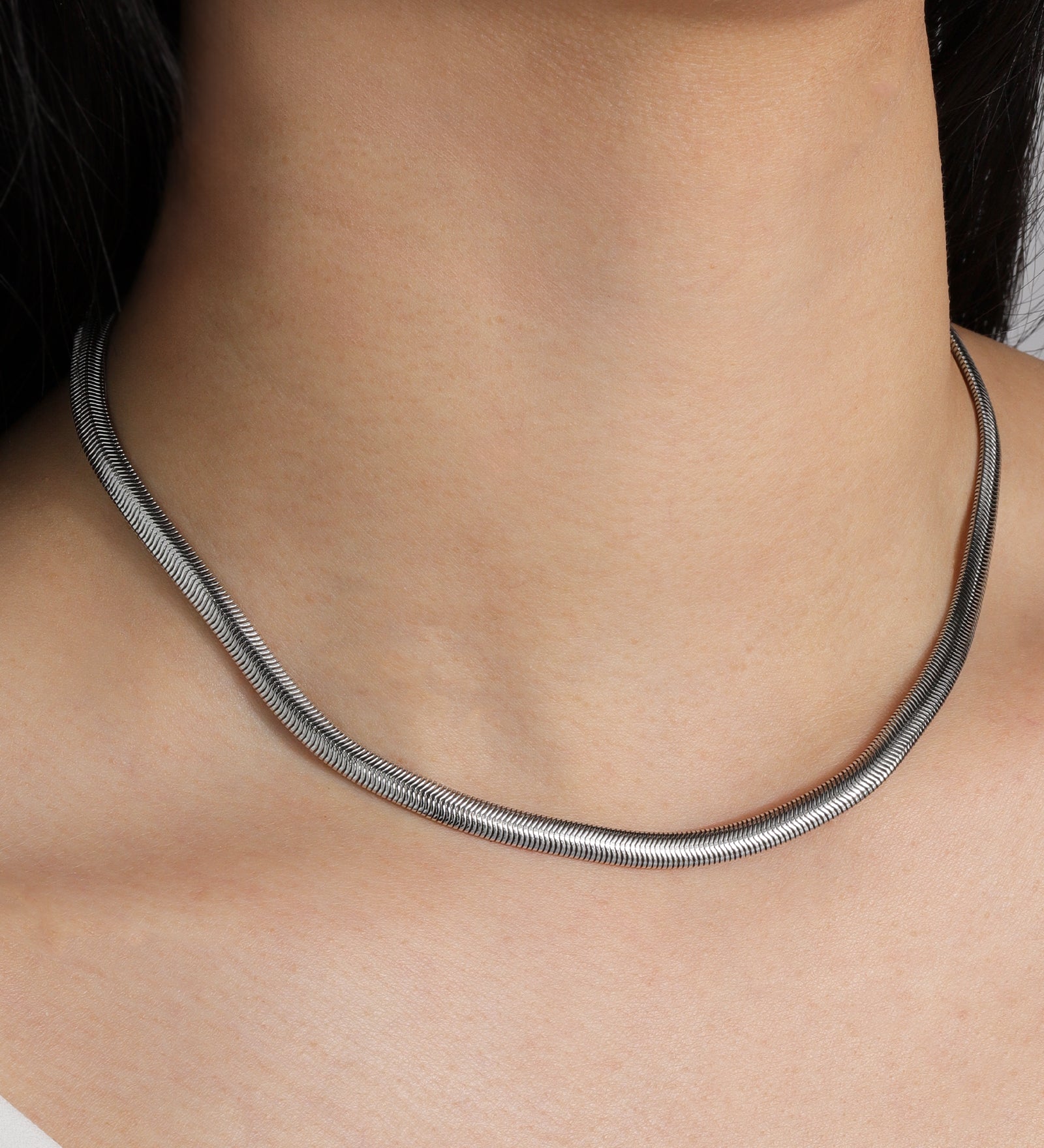 Baseline-Flat Snake Chain Necklace | 5mm-Necklaces-Blue Ruby Jewellery-Vancouver Canada