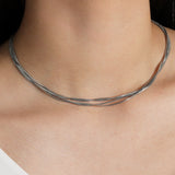 Baseline-4 Row Snake Chain Necklace-Necklaces-Blue Ruby Jewellery-Vancouver Canada