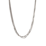 4 Row Snake Chain Necklace Rhodium Plated