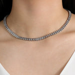 Baseline-Tennis Rectangle CZ Necklace-Necklaces-Blue Ruby Jewellery-Vancouver Canada