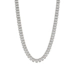 Rectangle CZ Tennis Bracelet | 6mm Rhodium Plated, Cubic Zirconia