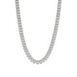 Rectangle CZ Tennis Bracelet | 6mm Rhodium Plated, Cubic Zirconia