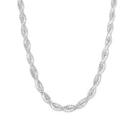 Baseline-Baguette Two Row Twist Necklace-Necklaces-Rhodium Plated, Cubic Zirconia-Blue Ruby Jewellery-Vancouver Canada