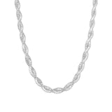 Baseline-Baguette Two Row Twist Necklace-Necklaces-Rhodium Plated, Cubic Zirconia-Blue Ruby Jewellery-Vancouver Canada