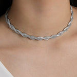 Baseline-Baguette Two Row Twist Necklace-Necklaces-Blue Ruby Jewellery-Vancouver Canada