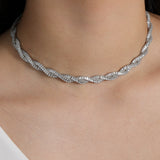 Baseline-Baguette Two Row Twist Necklace-Necklaces-Blue Ruby Jewellery-Vancouver Canada