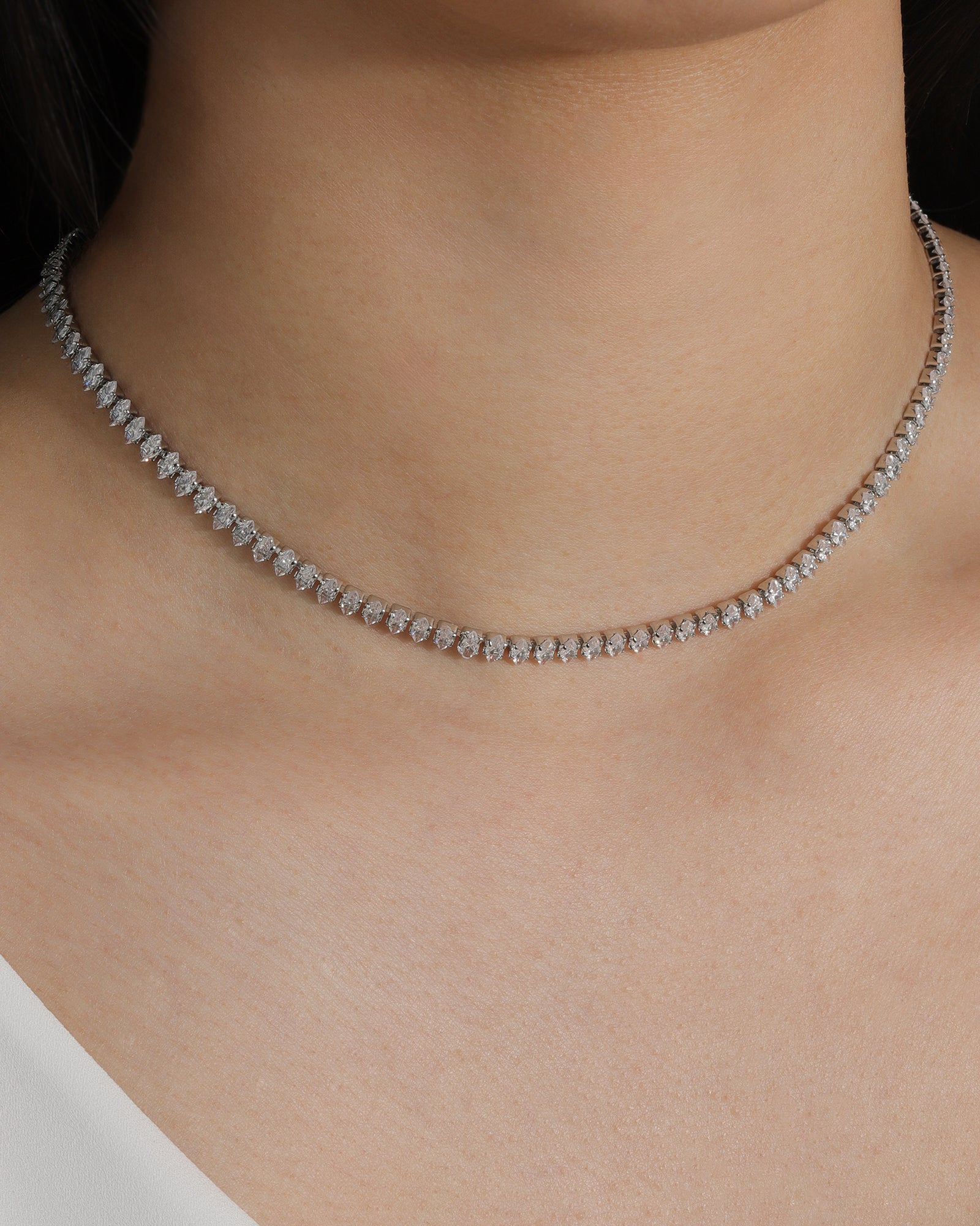 Baseline-Marquise CZ Tennis Necklace | 4mm-Necklaces-Blue Ruby Jewellery-Vancouver Canada