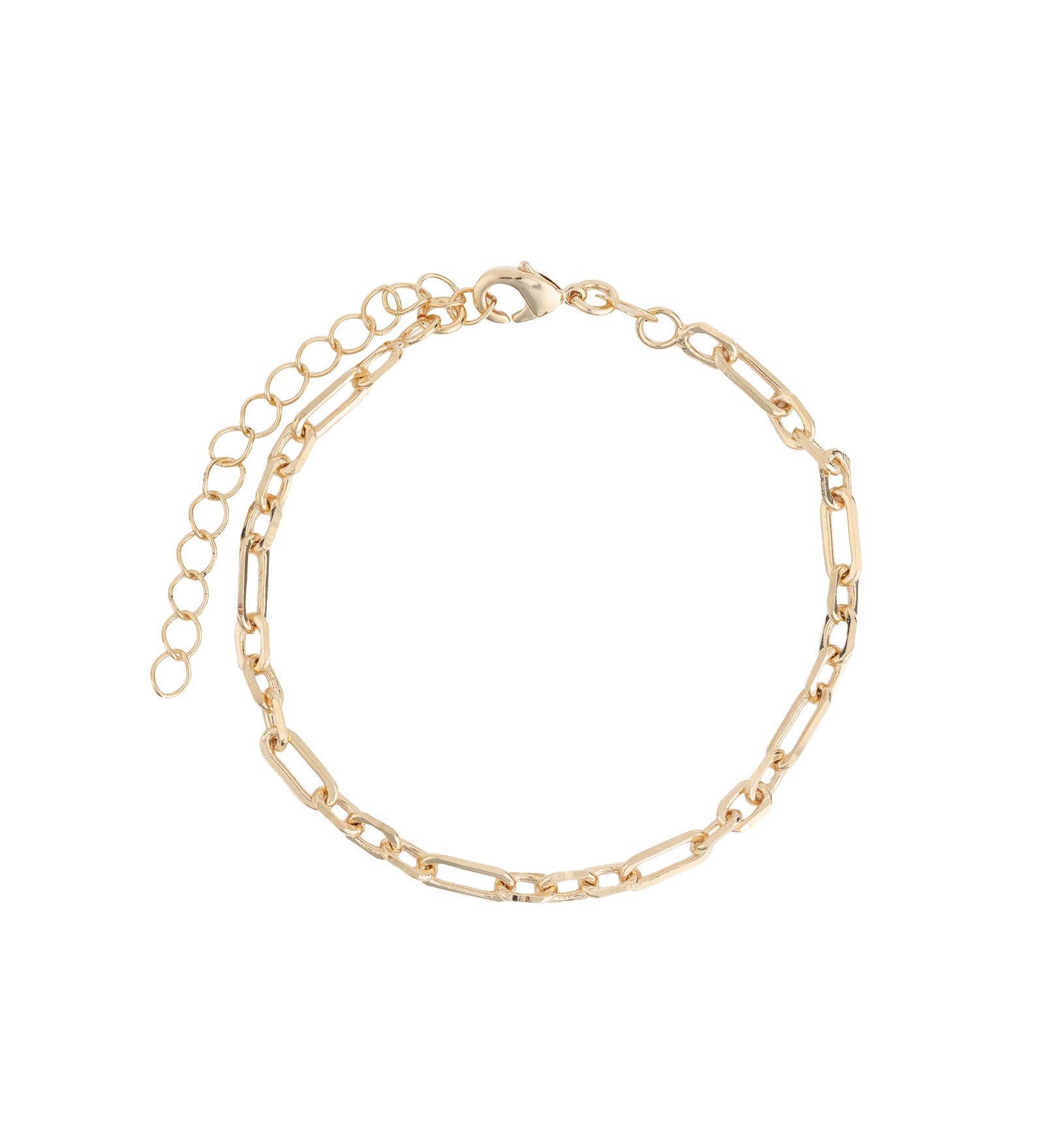 Baseline-Paperclip Long Short Bracelet-Bracelets-18k Gold Plated-Blue Ruby Jewellery-Vancouver Canada