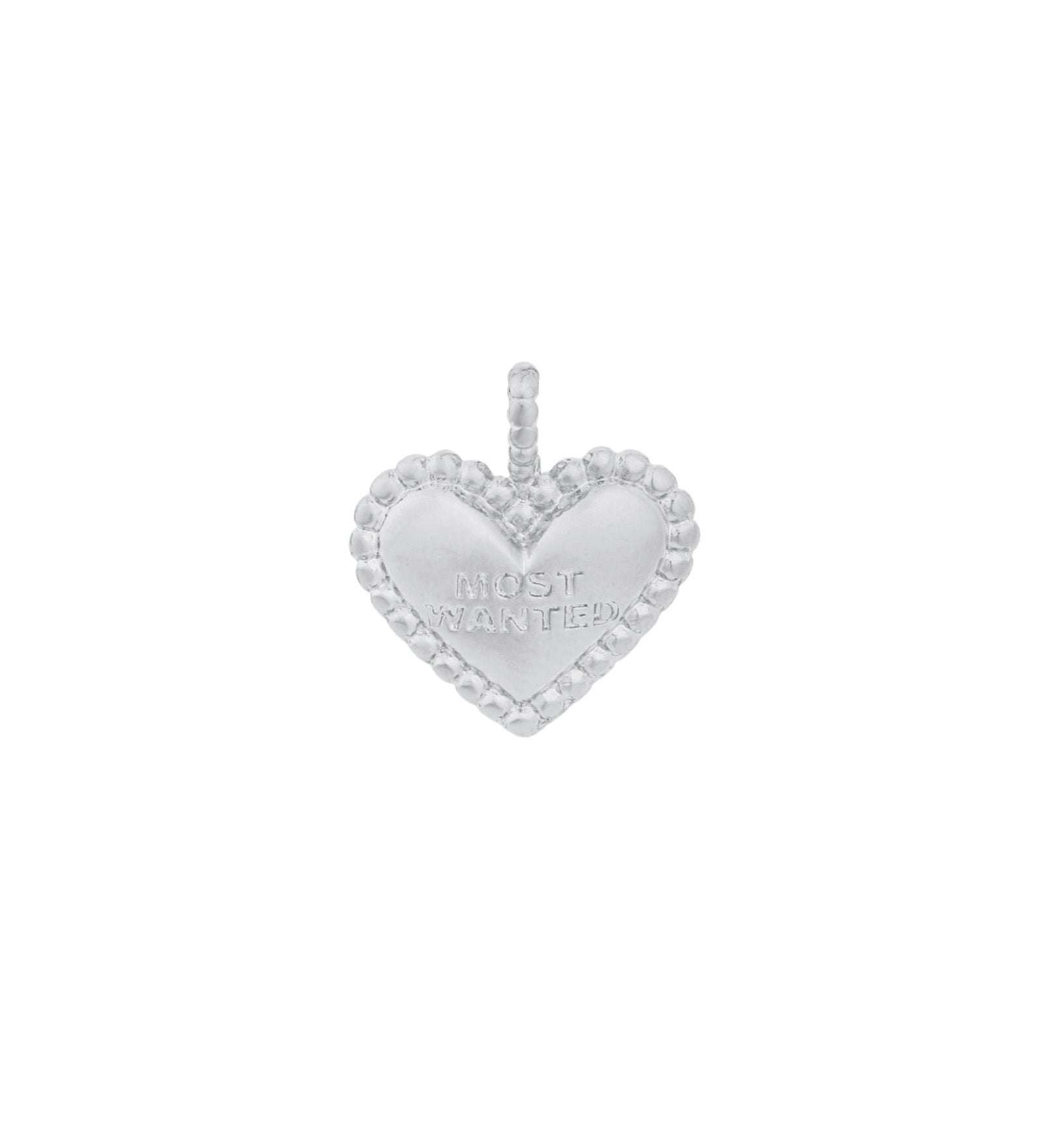 Heart "Most Wanted" Charm Rhodium Plated
