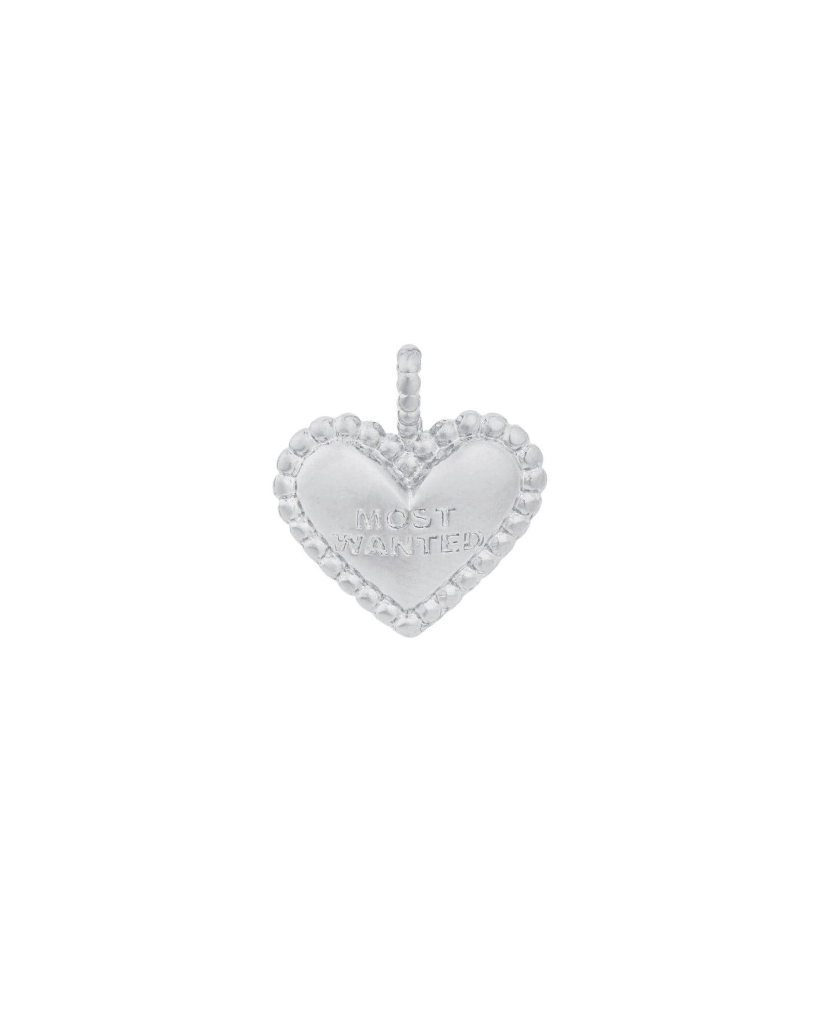 Heart "Most Wanted" Charm Rhodium Plated