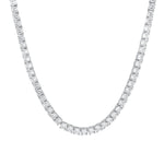 Baseline-Tennis CZ Necklace | 4mm-Necklaces-Rhodium Plated, Cubic Zirconia-Blue Ruby Jewellery-Vancouver Canada