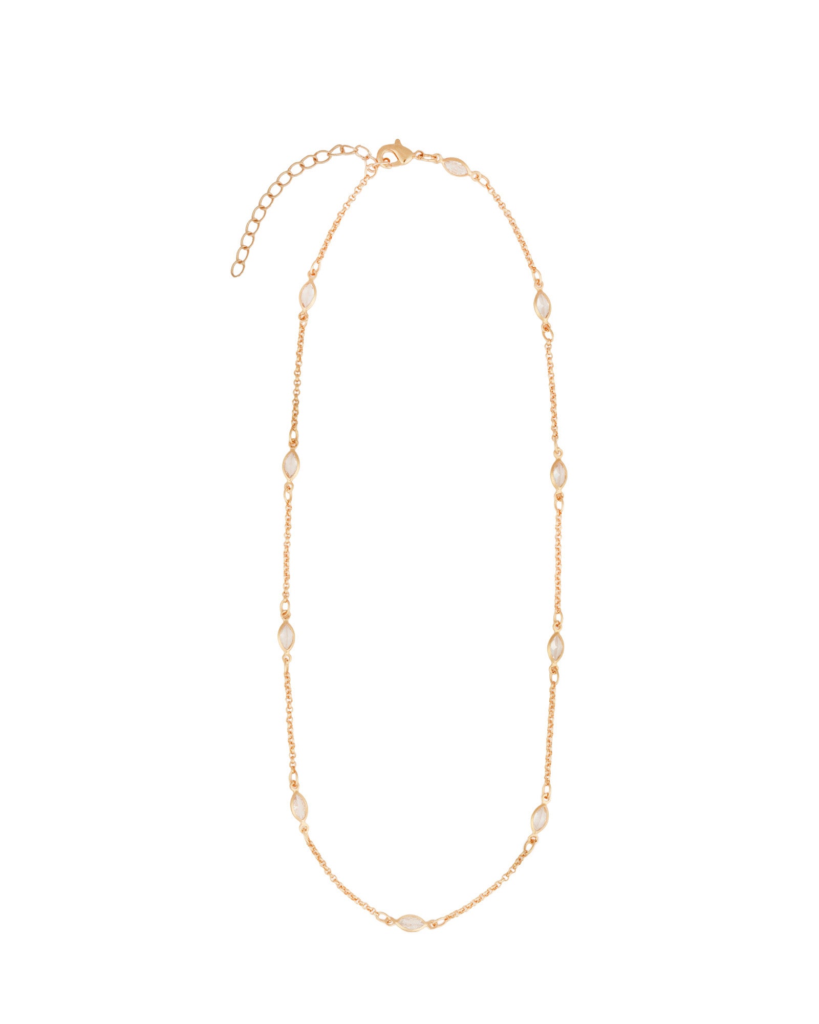 Baseline-Marquise CZ Station Necklace-Necklaces-Blue Ruby Jewellery-Vancouver Canada