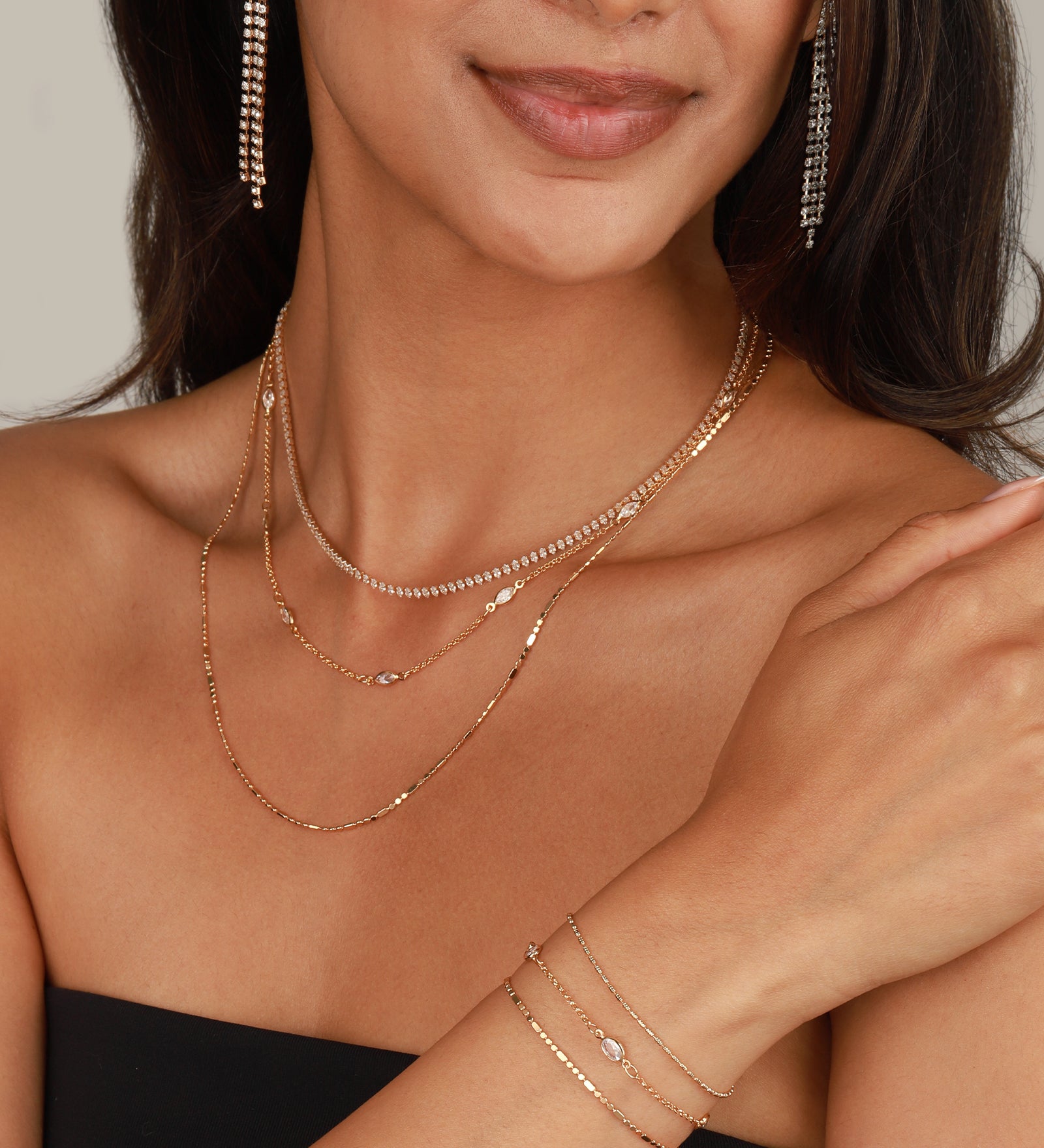 Baseline-Marquise CZ Station Necklace-Necklaces-Blue Ruby Jewellery-Vancouver Canada