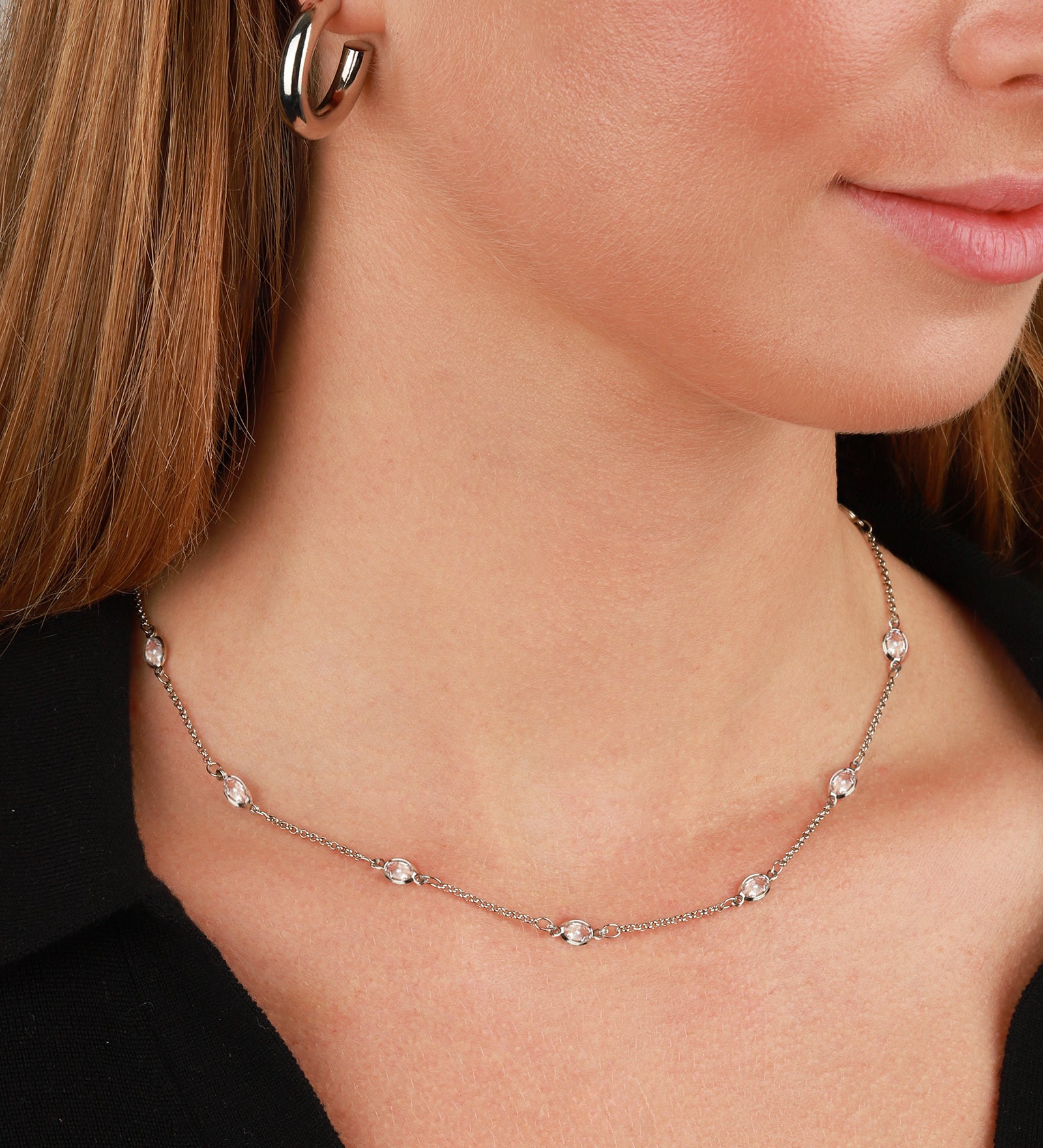 Baseline-Marquise CZ Station Necklace-Necklaces-Blue Ruby Jewellery-Vancouver Canada