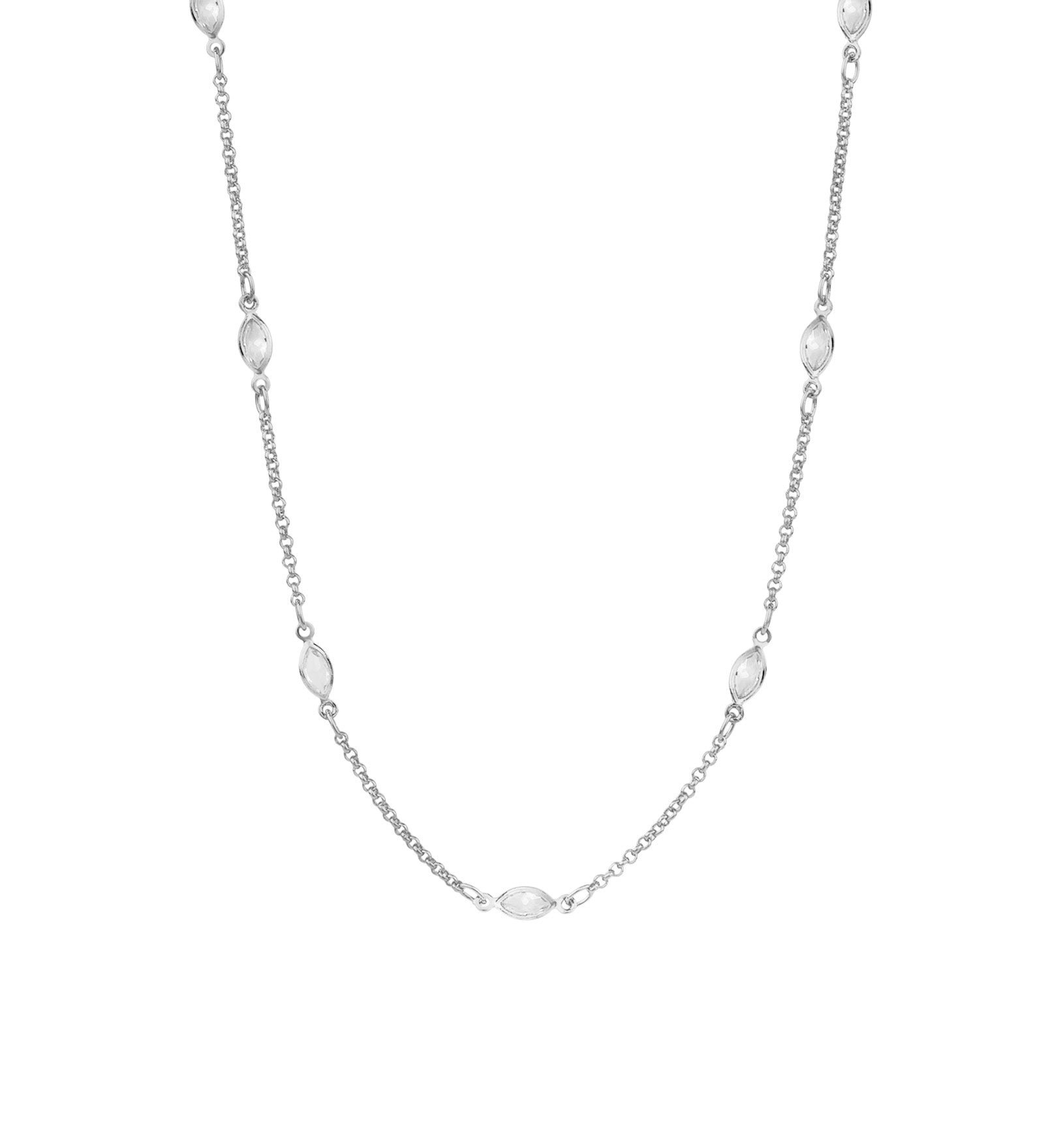 Baseline-Marquise CZ Station Necklace-Necklaces-Blue Ruby Jewellery-Vancouver Canada