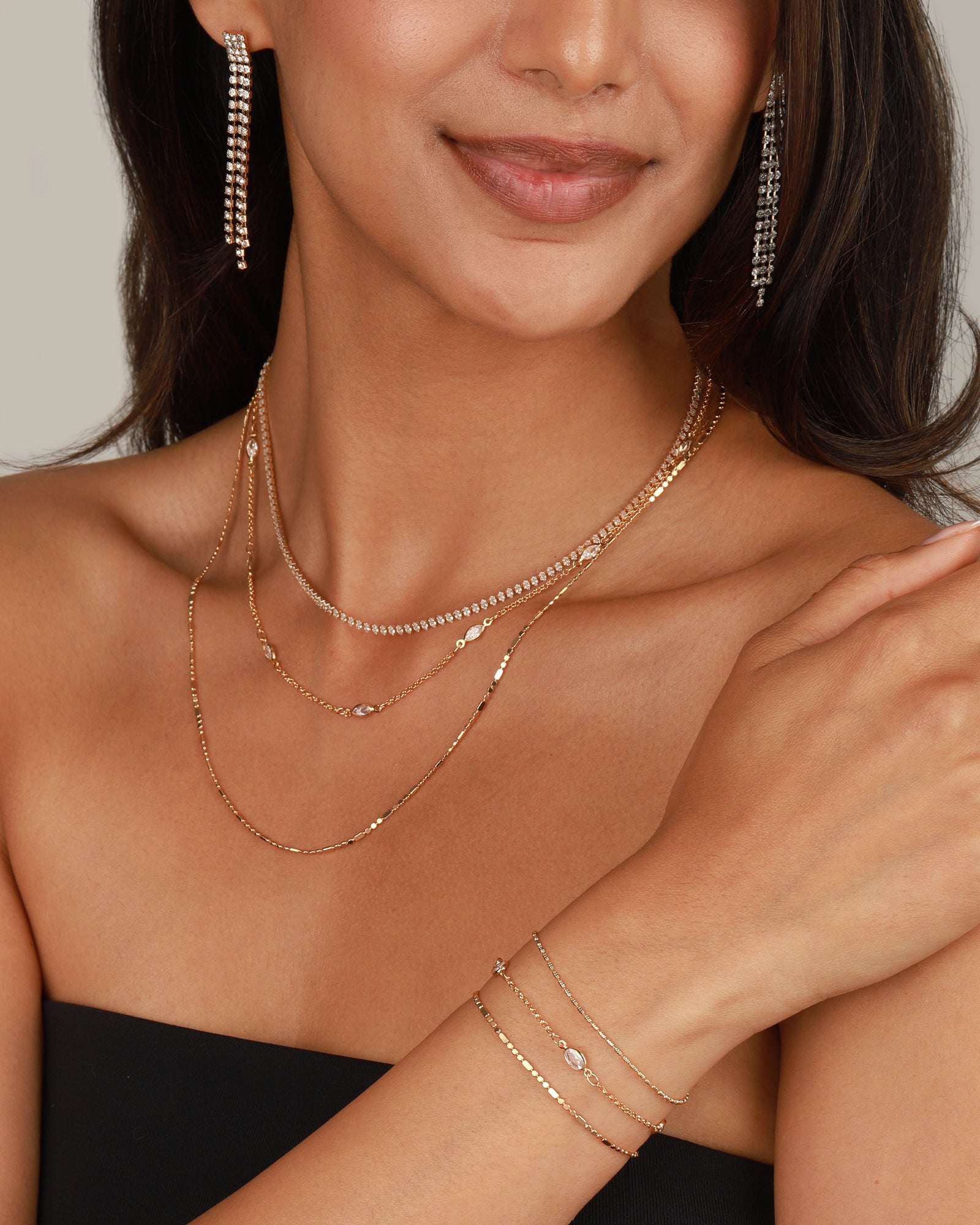 Baseline-Marquise CZ Station Chain Bracelet-Bracelets-Blue Ruby Jewellery-Vancouver Canada