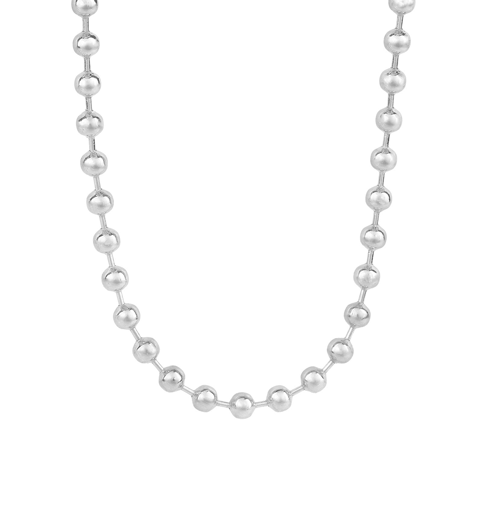 Baseline-Ball Bead Link Necklace-Necklaces-Rhodium Plated-Blue Ruby Jewellery-Vancouver Canada