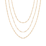 Baseline-Three Layer Singapore Chain Necklace-Necklaces-18k Gold Plated-Blue Ruby Jewellery-Vancouver Canada