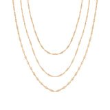 Baseline-Three Layer Singapore Chain Necklace-Necklaces-18k Gold Plated-Blue Ruby Jewellery-Vancouver Canada