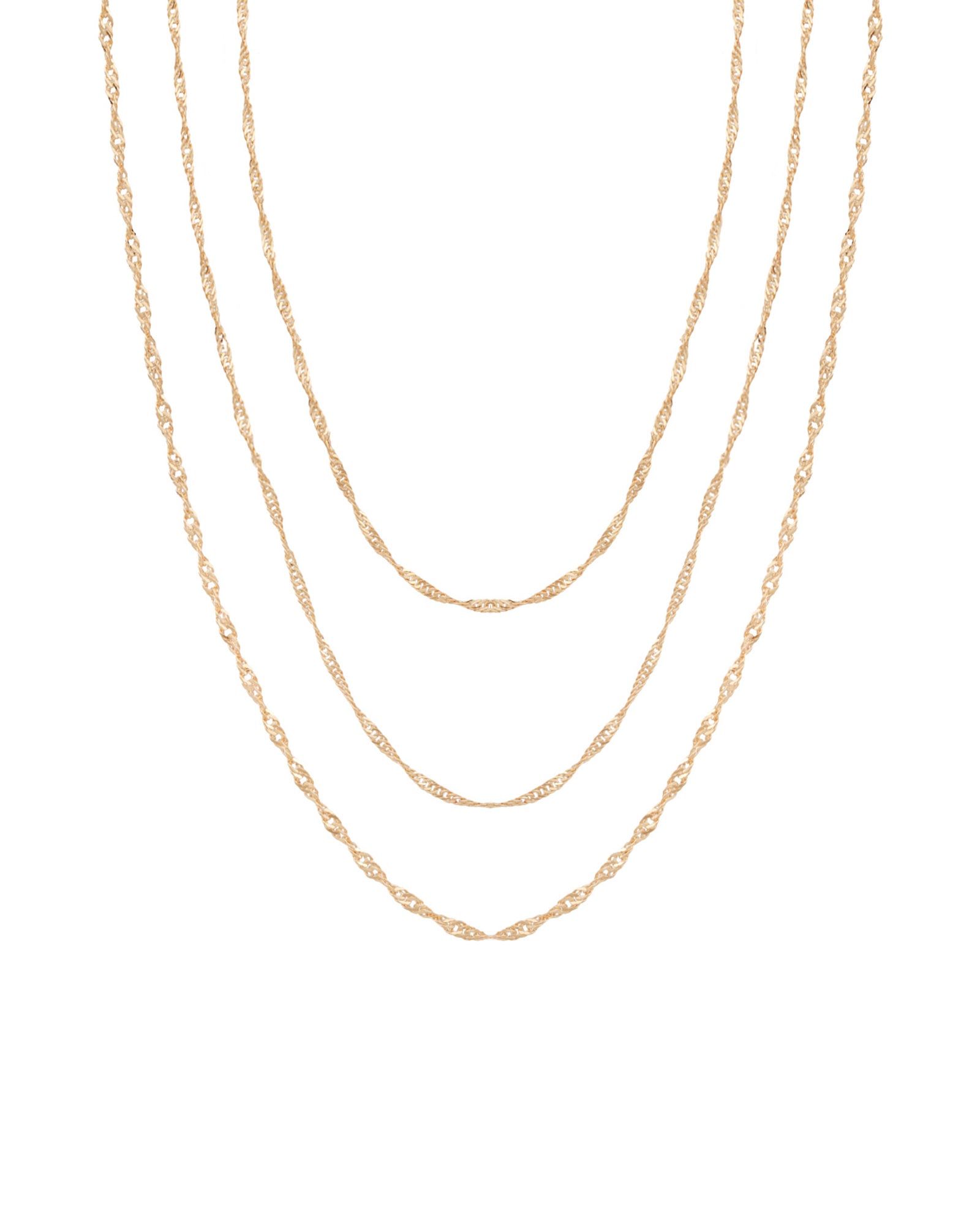 Baseline-Three Layer Singapore Chain Necklace-Necklaces-18k Gold Plated-Blue Ruby Jewellery-Vancouver Canada