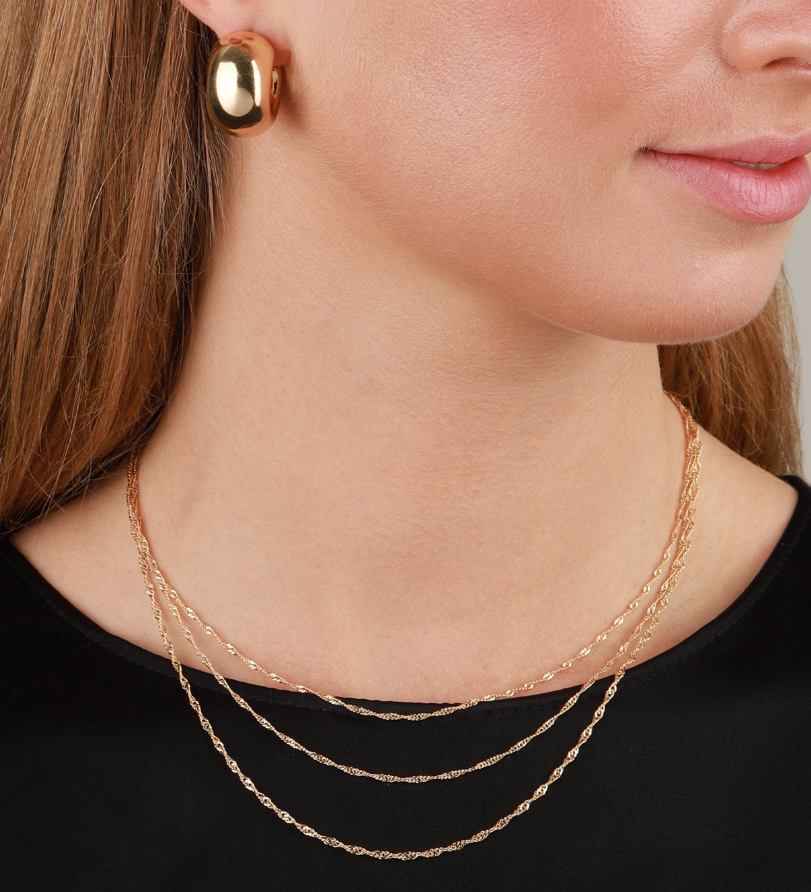 Baseline-Three Layer Singapore Chain Necklace-Necklaces-Blue Ruby Jewellery-Vancouver Canada