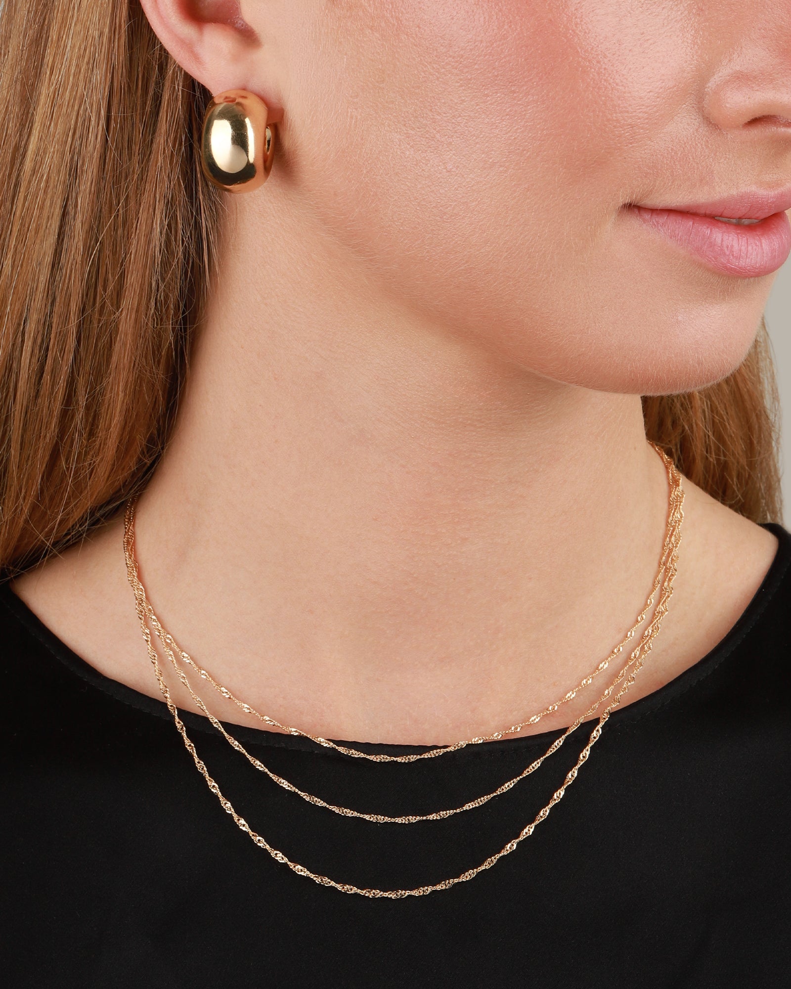 Baseline-Three Layer Singapore Chain Necklace-Necklaces-Blue Ruby Jewellery-Vancouver Canada