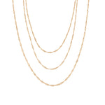 Baseline-Three Layer Singapore Chain Necklace-Necklaces-18k Gold Plated-Blue Ruby Jewellery-Vancouver Canada