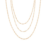 Baseline-Three Layer Singapore Chain Necklace-Necklaces-18k Gold Plated-Blue Ruby Jewellery-Vancouver Canada
